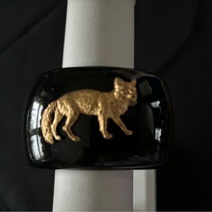 New Bosom Buddies Gold Fox Hinged Bangle Bracelet.